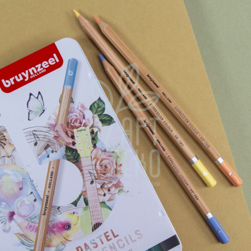 Набір олівців кольорових EXPRESSION PASTEL, в металевій коробці, 12 шт, Bruynzeel