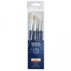 Набір пензлів Fine Hog bristle Brushes Set, Щетина, 6 шт. (№6, 12, 16, 24, 6, 12), к.р., Lefranc