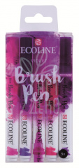 Набір пензлів-ручок Ecoline Brushpen VIOLET, 5 кол., Royal Talens