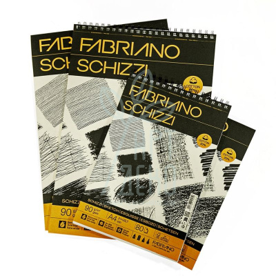 Альбом для ескізів Schizzi Sketch, спіраль, 90 г/м2, 80 л, 20% бавовна, Fabriano