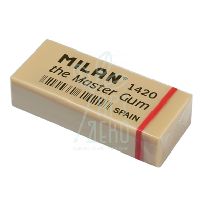 Гумка 1420 Master Gum, прямокутна 5,5х2,3х1,3 мм, біла, Milan