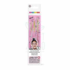 Набір пензлів для аквагриму Girls set of 3 face paint brushes, 3 шт., Snazaroo