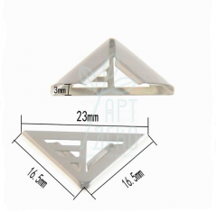 Кутик металевий декоративний, 16,5x16,5х23 мм, срібло, Китай