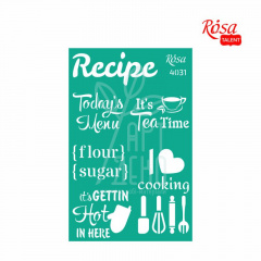 Трафарет багаторазовий самоклеючий, №4031, серія "Recipe book", 13x20 см, ROSA Talent