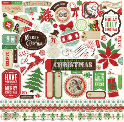 Лист наліпок Reflections Christmas Element Stickers, 30х30 см, Echo Park