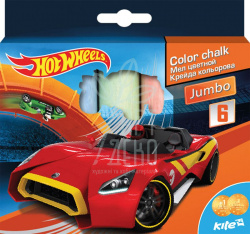 Набір крейди кольорової Jumbo Hot Wheels, 6 шт, Kite