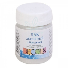 Лак акриловий, з блискітками, 50 мл, Decola