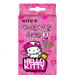 Набір крейди кольорової Jumbo Hello Kitty, 3 шт, Kite 