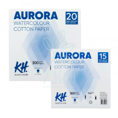 Склейка для акварелі Aurora Watercolour CP, 100% бавовна, 300 г/м2, 15 л., KUNST & HOBI