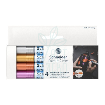Набір маркерів акрилових Paint-it Metallic, 2 мм, 4 шт, Schneider 
