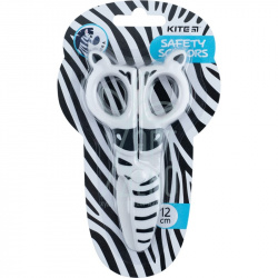 Ножиці дитячі пластикові безпечні Zebra, 12 см, Kite