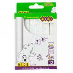 Набір крейди Kids Line, біла, 12 шт, ZiBi