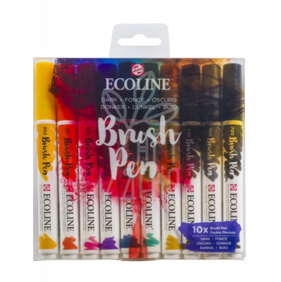 Набір пензлів-ручок Ecoline Brushpen DARK, 10 шт, Royal Talens