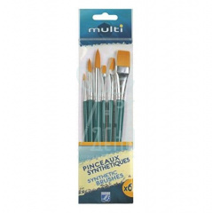 Набір пензлів Multi Brushes Set, Синтетика, 6 шт., Lefranc