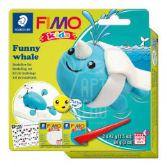 Набір полімерної глини Fimo kids "Кит", 2 кол. х 42 г, Fimo