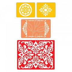 Набір папок для тиснення Embossing Folders 4PK-Medallions, Sizzix