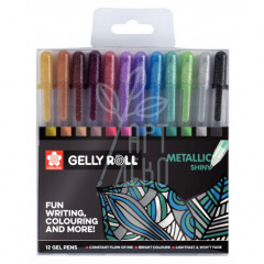 Набір ручок гелевих Gelly Roll Metallic, 12 шт, Sakura