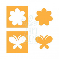 Набір ножів для скрапбукінгу Die Set 2PK - Flower & Butterfly Set, Sizzix 