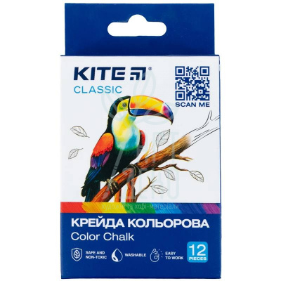 Набір крейди кольорової Classic, 12 шт, Kite