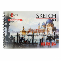 Альбом для акварелі Watercolour Collection "Travelling", спіраль, А5, 200 г/м2, 12 л, Santi