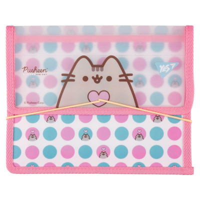 Папка для зошитів пластикова на резинці Pusheen. Heart, В5 (17,6х25,0 см), Yes 