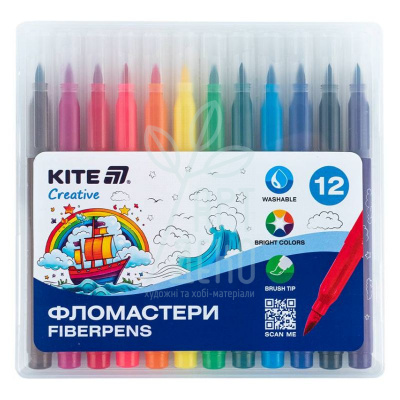 Набір фломастерів-пензлів Creative, 12 шт, Kite