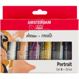 Набір акрилових фарб AMSTERDAM PORTRAIT, 6х20 мл, Royal Talens