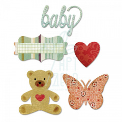 Набір ножів для скрапбукінгу Die Set 5PK-Bundle of Joy, Girl, Sizzix