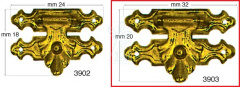 Замок для шкатулок 32 мм, латунне покриття, Італія