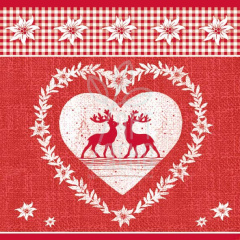 Серветка для декупажу "Deer Love red", 33х33 см, Нідерланди