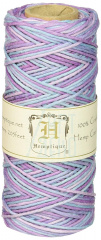 Шнур конопляний кольоровий Hemp Cord Spool Variegated #10/Pastel 62,5 м/0,5 мм, Hemptique