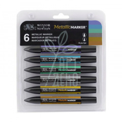 Набір маркерів перманентних двосторонніх Promarker Metallic, 6 шт., Winsor & Newton