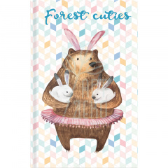 Книга записна Forest Cuties, тверда обкладинка, B6 (17,6х12,5 см), 80 л., в клітинку, Axent