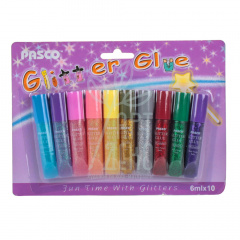 Набір клею з блискітками Glitter Glue, 10 шт х 6 мл, Pasco