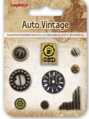 Набір брадсів "Auto Vintage", 9 шт, Scrapberry's