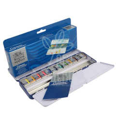 Набір акварельних фарб Cotman Blue Box, 12 шт., + пензлик, Winsor & Newton