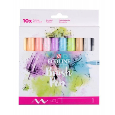 Набір пензлів-ручок Ecoline Brushpen PASTEL 10 кол, Royal Talens