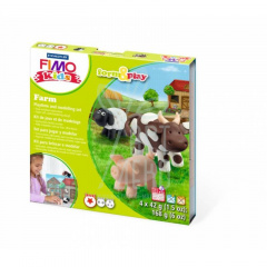 Набір полімерної глини Fimo kids "Ферма", 4 кольори х 42 г, Fimo