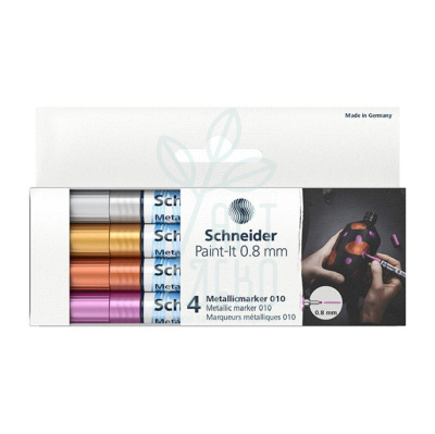Набір маркерів акрилових Paint-it Metallic, 0,8 мм, 4 шт, Schneider 