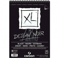 Альбом для графіки XL Dessin Black, спіраль, А4 (21х29,7 см), 150 г/м2, 40 л, Canson