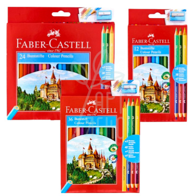 Набір олівців кольорових "Замок" Bicolor, з точилкою, Faber-Castell