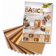 Набір паперу для орігамі "Basics", Коричневий, 10х10 см, 80 г/м2, 50 л., Folia